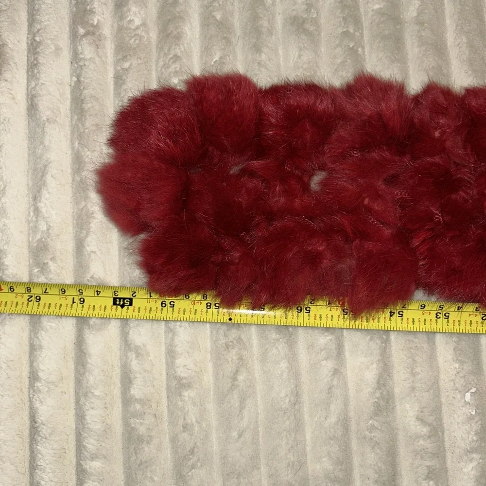 CEJON GENUINE RABBIT FUR POM POM Red 60